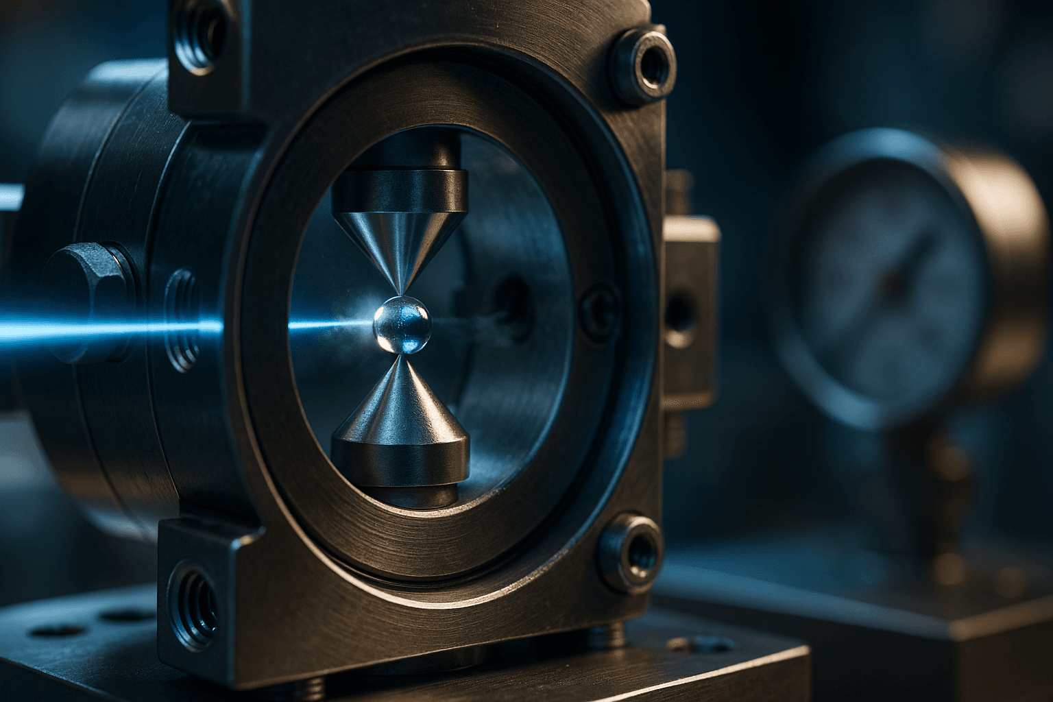 Lód XXI wieku pod presją: kropla wody ściskana w diamentowym kowadle