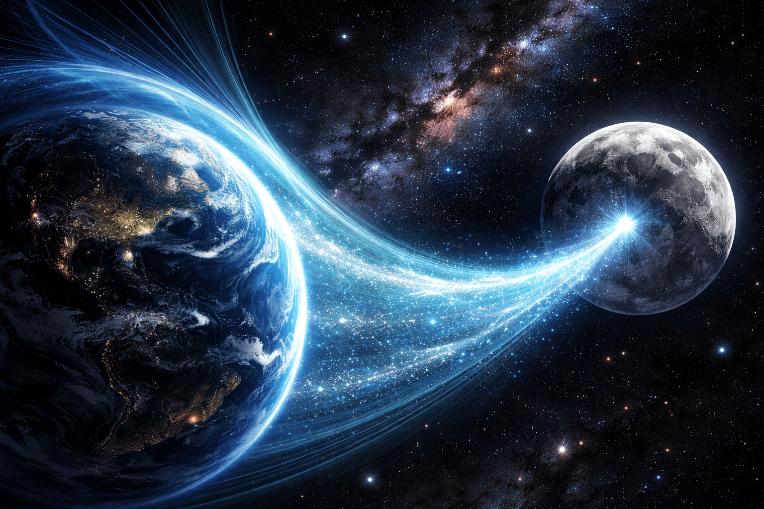 Kosmiczny transfer: Ziemia i Księżyc połączeni polem magnetycznym