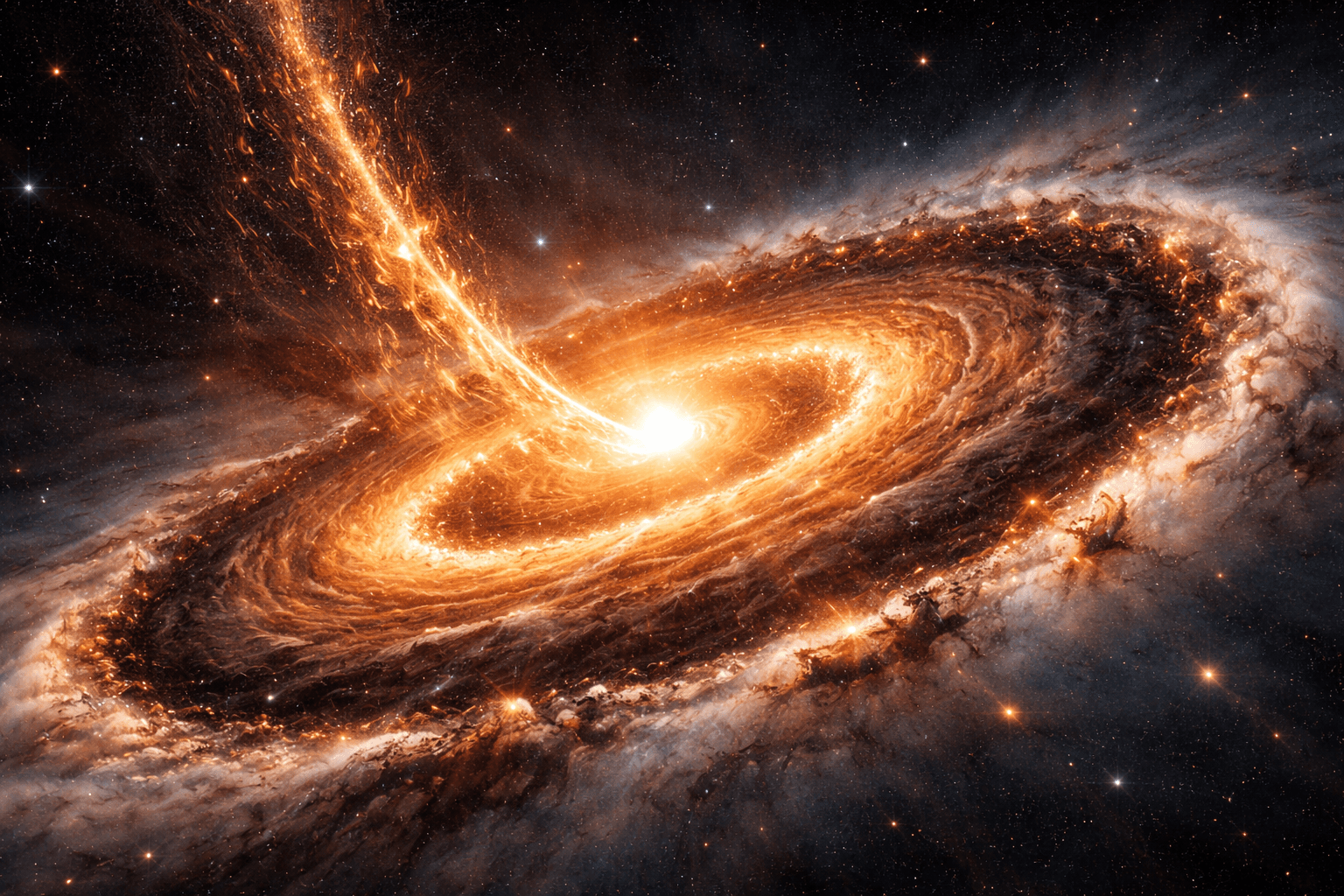 Gwałtowne strumienie gazu i pyłu w gigantycznym dysku planetotwórczym