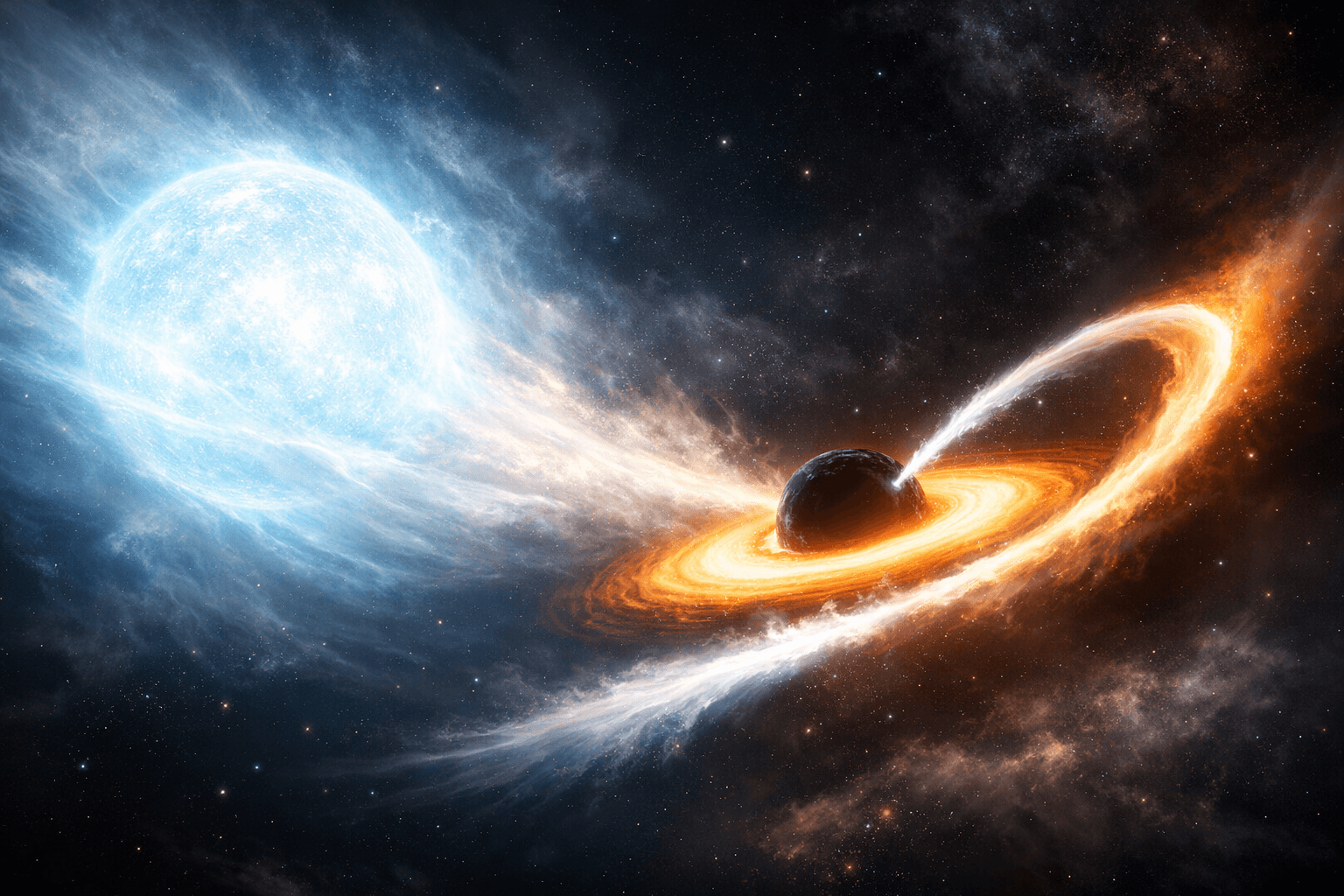 Czarna dziura i wiatr gwiazdowy